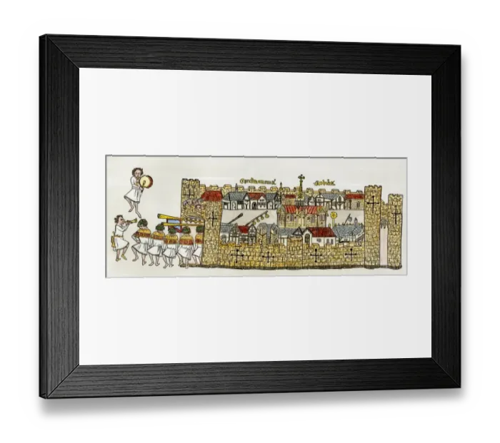 Framed Print : Constantinople, showing a procession at a city gate
