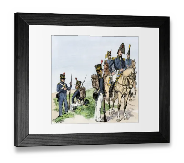 Framed Print : Uniforms of the US Army, 1813-1821