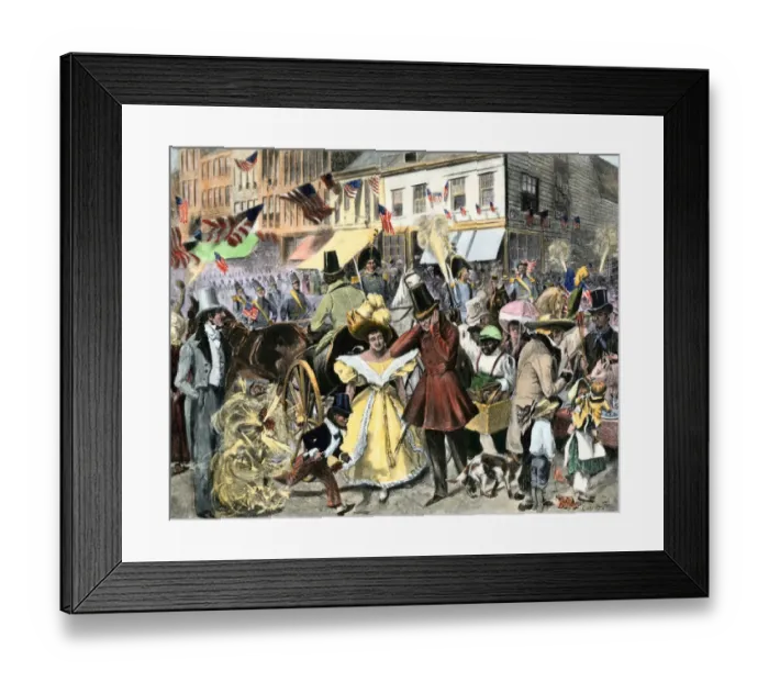 Framed Print : Independence Day festivities in New York City, 1834 Framed Print : Independence Day festivities in New York City, 1834