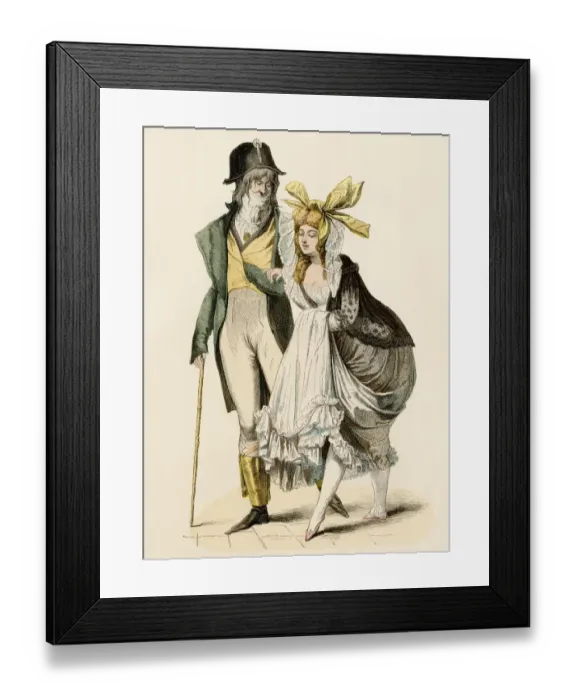 Framed Print : Couple during the French Revolution Framed Print : Couple during the French Revolution