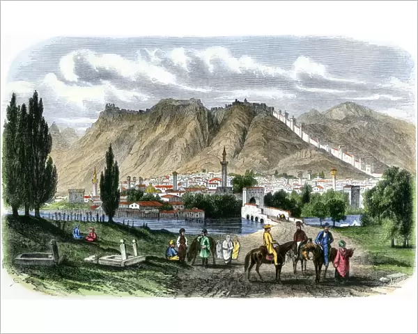 Travelers on the road to Antioch, 1800s
