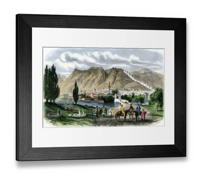 Framed Print : Travelers on the road to Antioch, 1800s Framed Print : Travelers on the road to Antioch, 1800s
