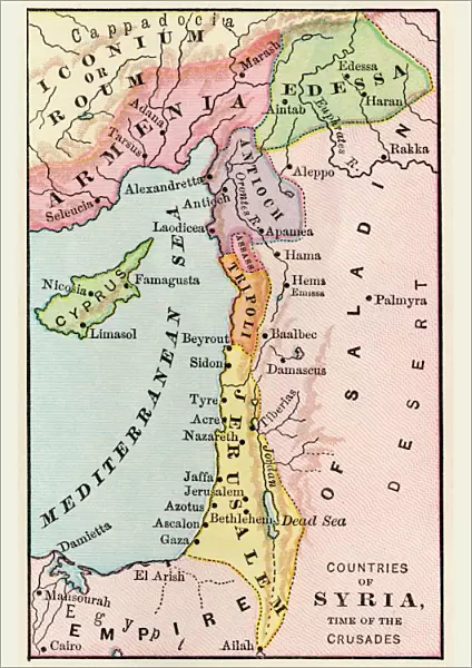 Mideast map during the Crusades