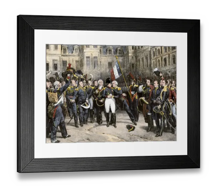 Framed Print : Napoleons farewell to the Imperial Guard at Fontainebleau Palace Framed Print : Napoleons farewell to the Imperial Guard at Fontainebleau Palace