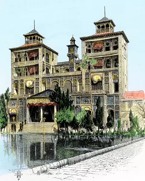 Persian Royal Palace in Teheran, 1800s