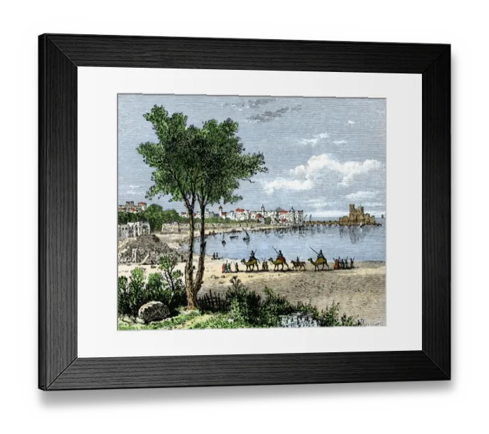 Framed Print : Traders approaching Sidon, a seaport of ancient Phoenicia Framed Print : Traders approaching Sidon, a seaport of ancient Phoenicia