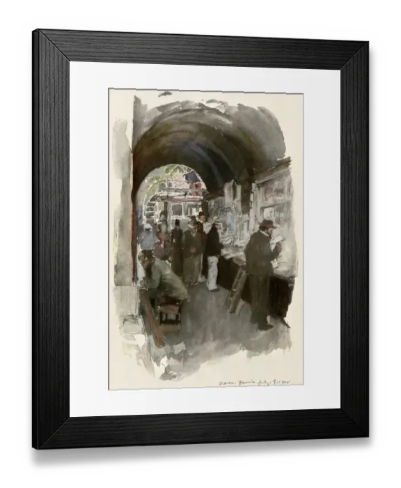 Framed Print : Bookstalls in Paris in the early 20th century