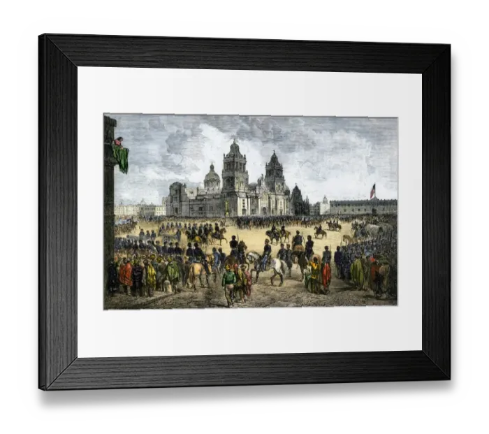Framed Print : General Winfield Scott leads US forces into Mexico City to end the US-Mexican