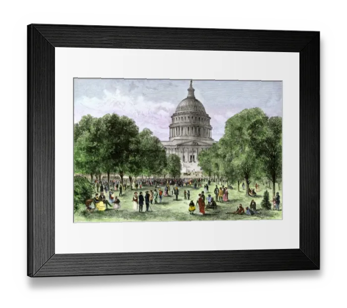 Framed Print : Afternoon concert on the U. S. Capitol grounds, 1870s Framed Print : Afternoon concert on the U. S. Capitol grounds, 1870s