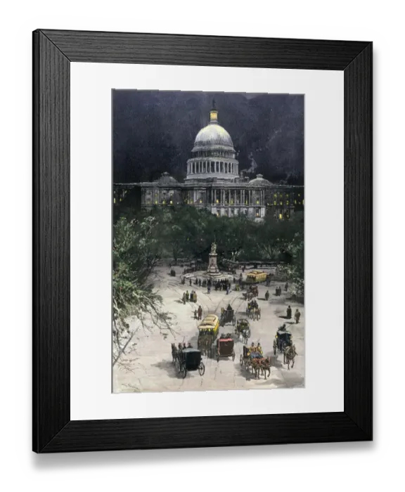 Framed Print : Busy night at the U. S. Capitol, 1885 Framed Print : Busy night at the U. S. Capitol, 1885