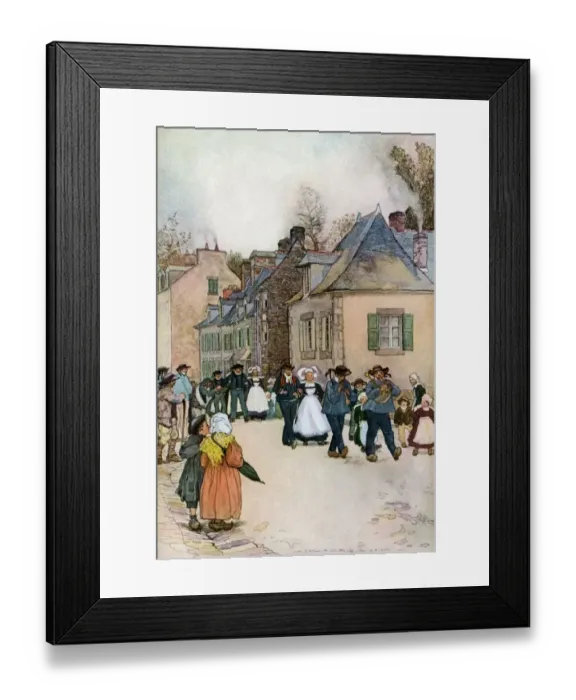 Framed Print : French village wedding procession, 1800s Framed Print : French village wedding procession, 1800s