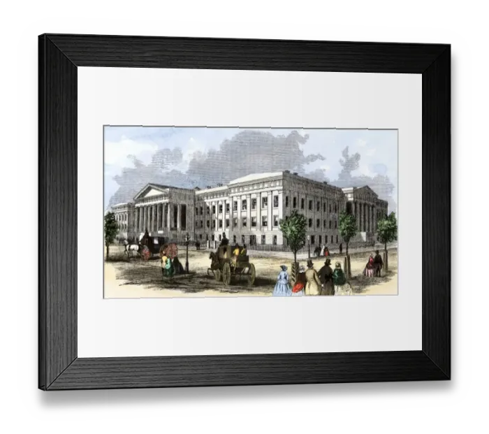 Framed Print : U. S. Patent Office, 1850s