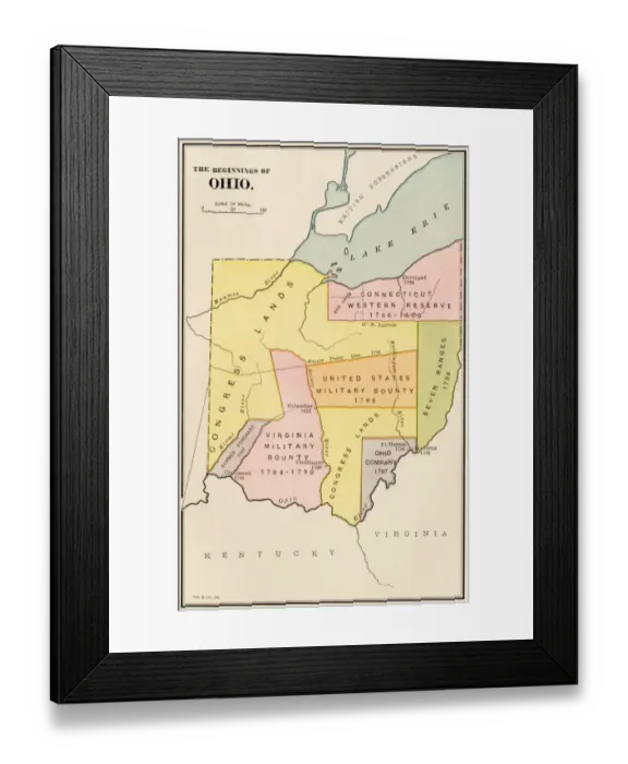 Framed Print : Ohios early land divisions Framed Print : Ohios early land divisions