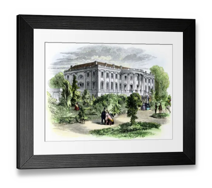 Framed Print : White House in the 1850s Framed Print : White House in the 1850s