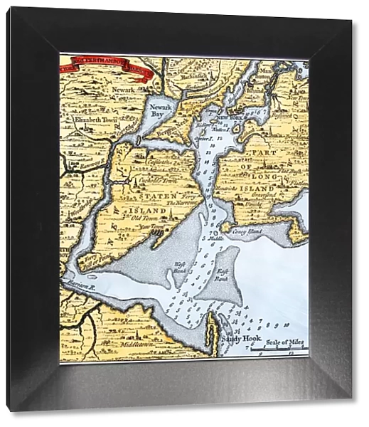 New York harbor chart, 1733