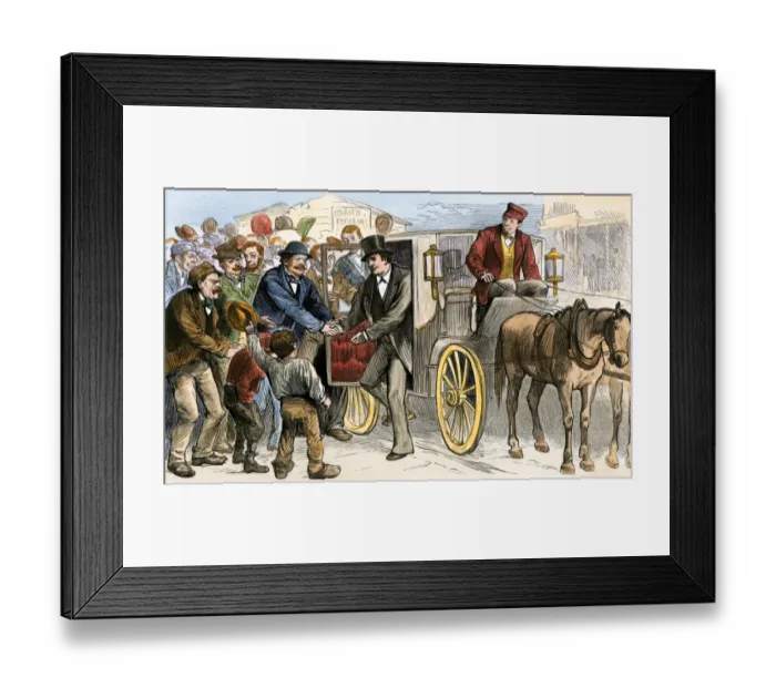 Framed Print : Election-day campaigning, 1870s Framed Print : Election-day campaigning, 1870s