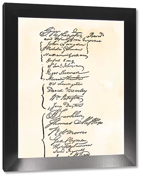 Signatures of leaders of the Constitutional Convention, 1787