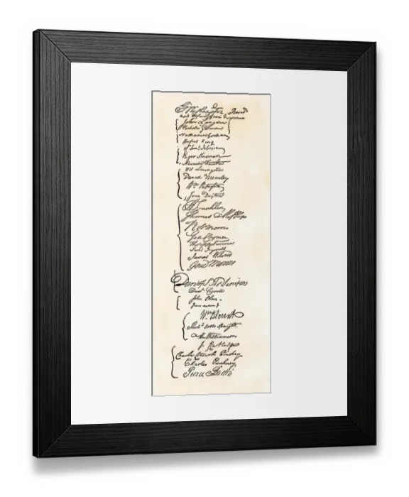 Framed Print : Signatures of leaders of the Constitutional Convention, 1787 Framed Print : Signatures of leaders of the Constitutional Convention, 1787