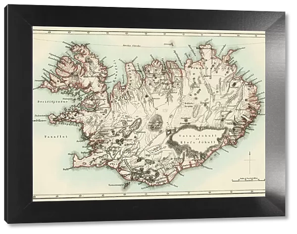 Iceland map, 1800s