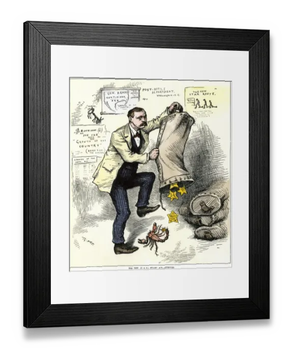Framed Print : Star Route scandal cartoon, 1881 Framed Print : Star Route scandal cartoon, 1881