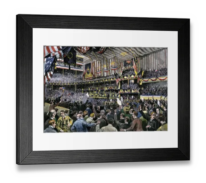 Framed Print : Benjamin Harrison nominated for president in Chicago, 1888 Framed Print : Benjamin Harrison nominated for president in Chicago, 1888
