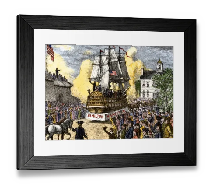Framed Print : Parade in Manhattan celebrating the new US Constitution Framed Print : Parade in Manhattan celebrating the new US Constitution
