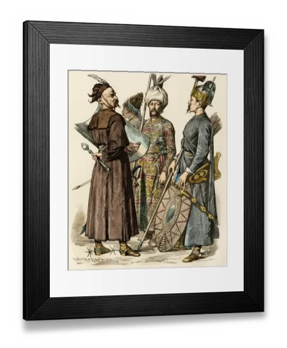 Framed Print : Ottoman Turk soldiers, early 1700s Framed Print : Ottoman Turk soldiers, early 1700s