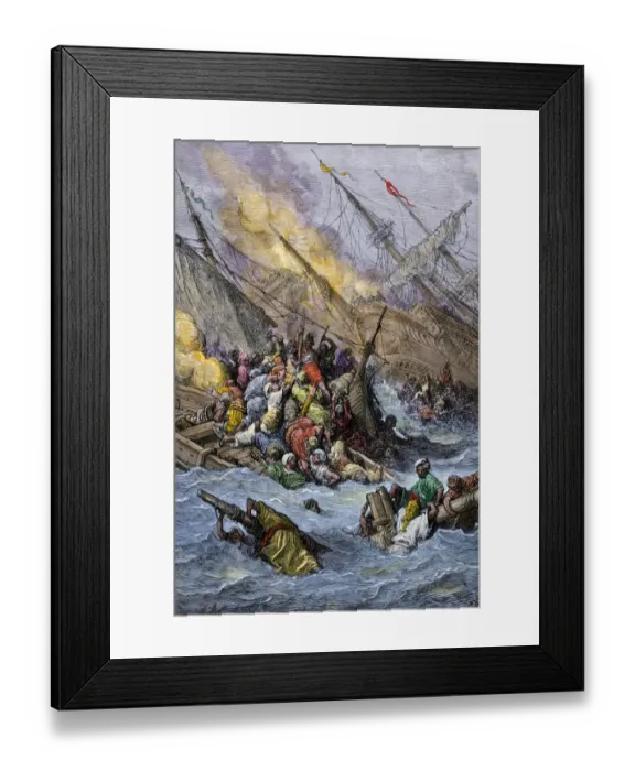 Framed Print : Turkish defeat in the Battle of Lepanto, 1571 Framed Print : Turkish defeat in the Battle of Lepanto, 1571