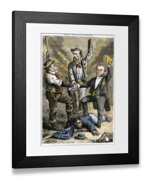 Framed Print : Blacks crushed by prejudice and violence after emancipation Framed Print : Blacks crushed by prejudice and violence after emancipation