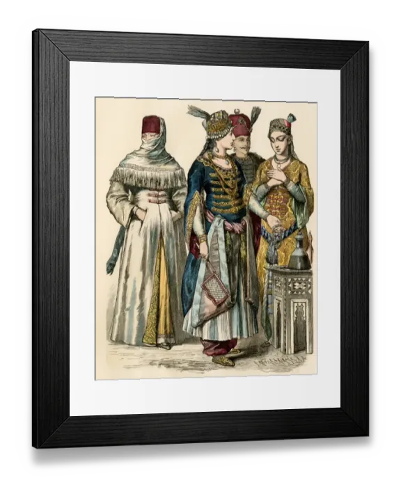 Framed Print : Ottoman Turks from the upper class, 1700s Framed Print : Ottoman Turks from the upper class, 1700s