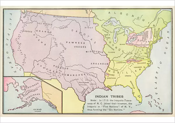 American Indian tribe locations in 1715