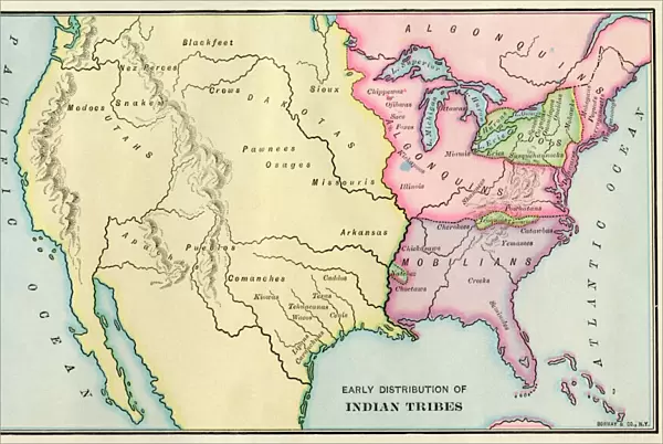 American Indian tribe locations about 1700