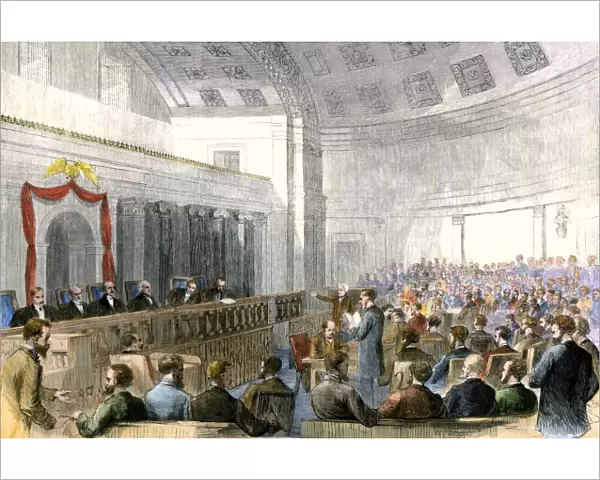 US Supreme Court hearing a Mississippi injunction case, 1867