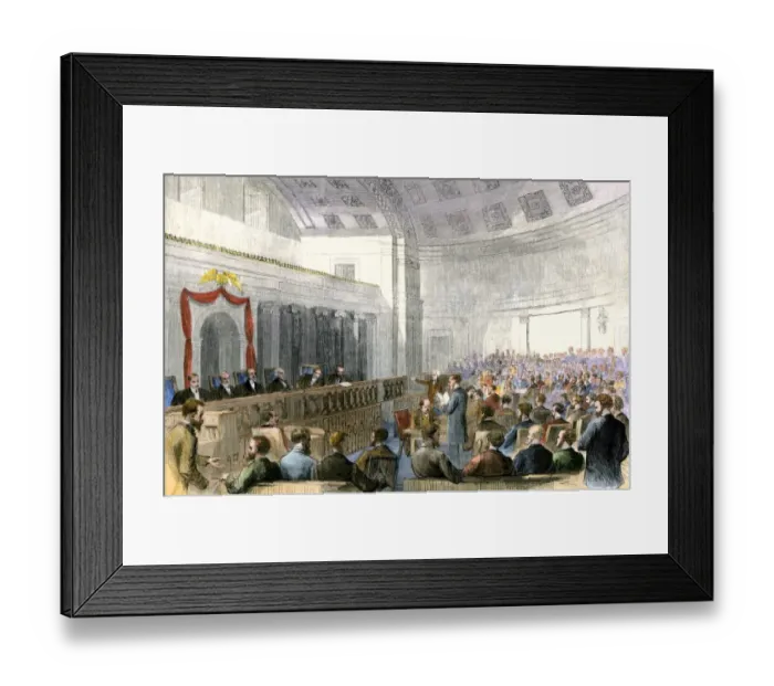 Framed Print : US Supreme Court hearing a Mississippi injunction case, 1867