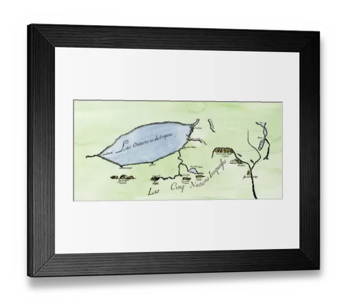Framed Print : Iroquois Nations map, 1600s Framed Print : Iroquois Nations map, 1600s