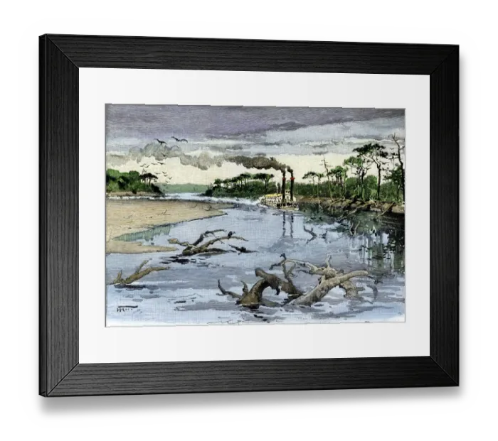 Framed Print : Steamboat on the Missouri River Framed Print : Steamboat on the Missouri River