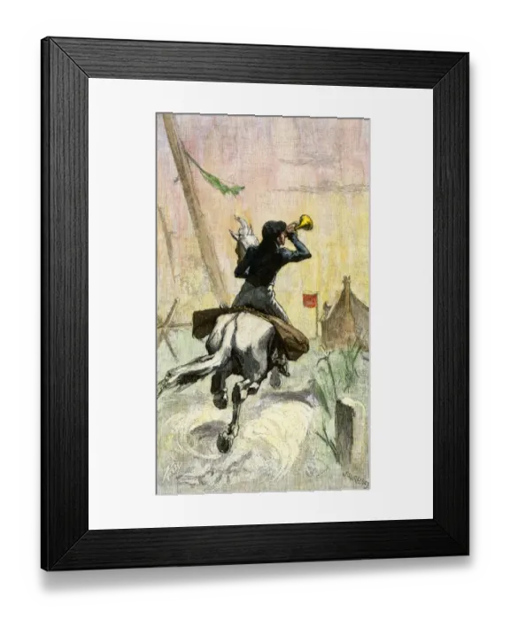 Framed Print : Rider arriving with the mail on a post road Framed Print : Rider arriving with the mail on a post road
