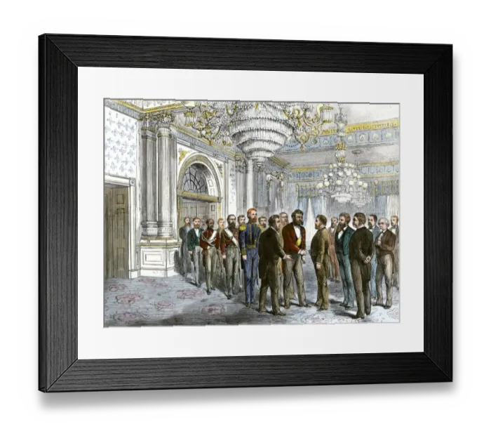 Framed Print : King Kalakaua of the Sandwich Islands visits US President Grant Framed Print : King Kalakaua of the Sandwich Islands visits US President Grant