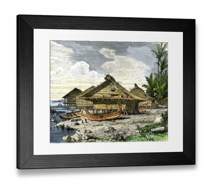 Framed Print : Native village of Warus-Warus Framed Print : Native village of Warus-Warus