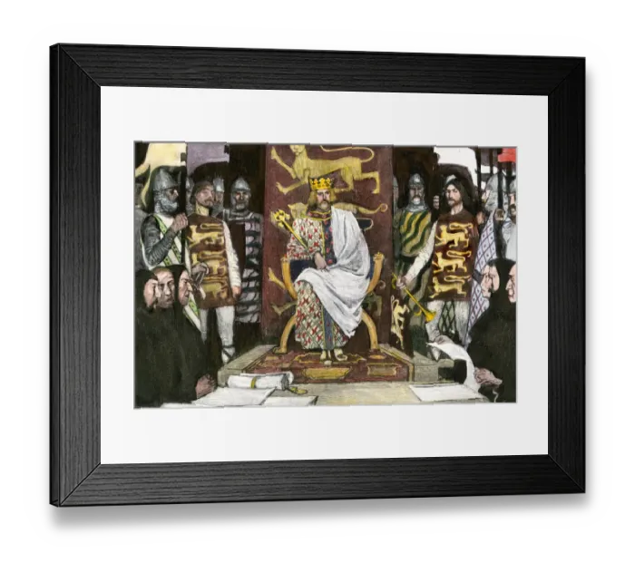 Framed Print : King Henry II in his role as traveling judge in medieval England Framed Print : King Henry II in his role as traveling judge in medieval England