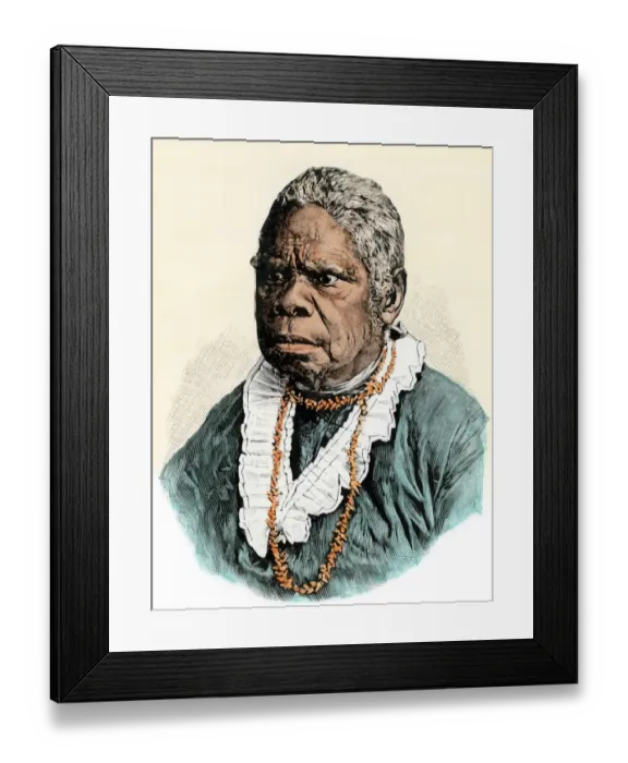 Framed Print : Last surviving Tasmanian aboriginal woman, 1876 Framed Print : Last surviving Tasmanian aboriginal woman, 1876