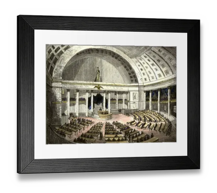 Framed Print : John Quincy Adams in Congress defending the right of petition