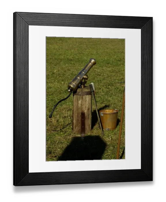 Framed Print : Brass swivel gun, often used as naval artillery, 1700s