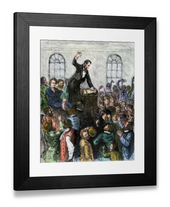 Framed Print : Debate between Abraham Lincoln and Stephen Douglas