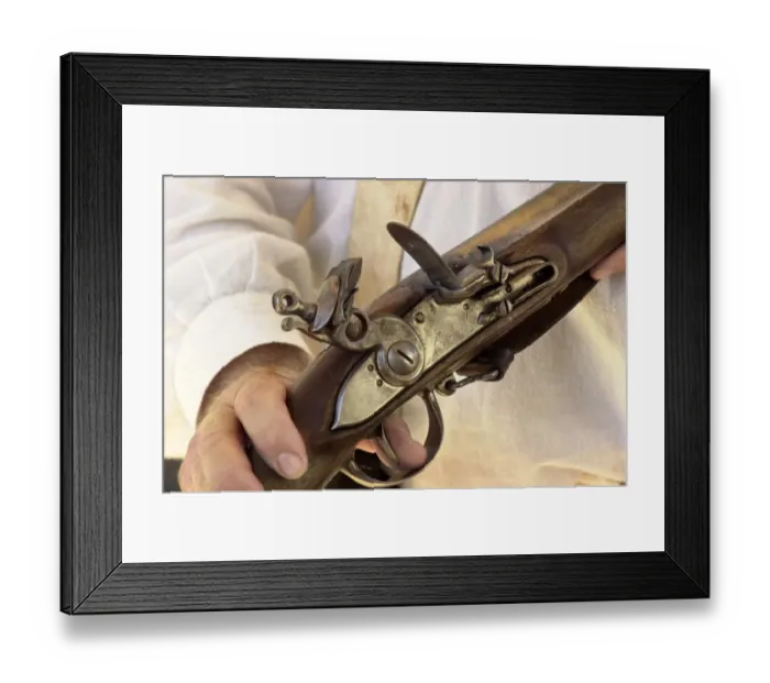 Framed Print : Flintlock gun