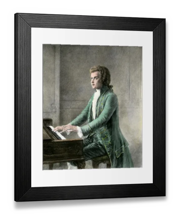 Framed Print : Wolfgang Amadeus Mozart at the keyboard