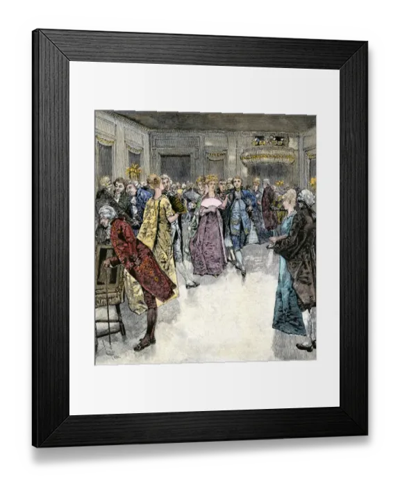 Framed Print : A Birthnight Ball in colonial Virginia Framed Print : A Birthnight Ball in colonial Virginia