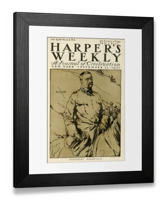 Framed Print : Rough Rider Theodore Roosevelt on the cover of Harpers Weekly Framed Print : Rough Rider Theodore Roosevelt on the cover of Harpers Weekly