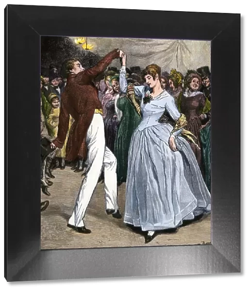 Dancing couple, early 1800s