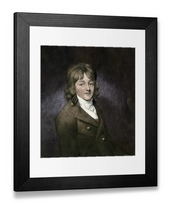 Framed Print : Francis Scott Key. Hand-colored engraving of a 19th-century portrait Framed Print : Francis Scott Key. Hand-colored engraving of a 19th-century portrait